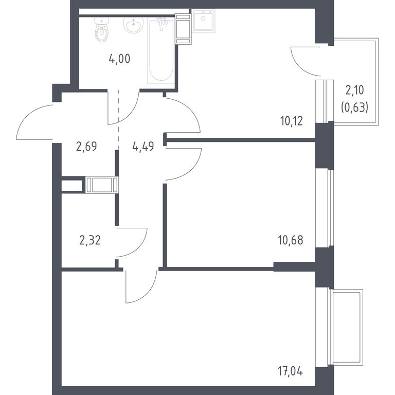 1-BD Apartment Sale, 51.7平方米 at Tomilino Park, 1-y kvartal, posyolok Zhilino-1, Lubertsy City District, Moscow Region, Russia #1 1-BD Apartment Sale, 51.7平方米 at Tomilino Park, 1-y kvartal, posyolok Zhilino-1, Lubertsy City District, Moscow Region, Russia #1