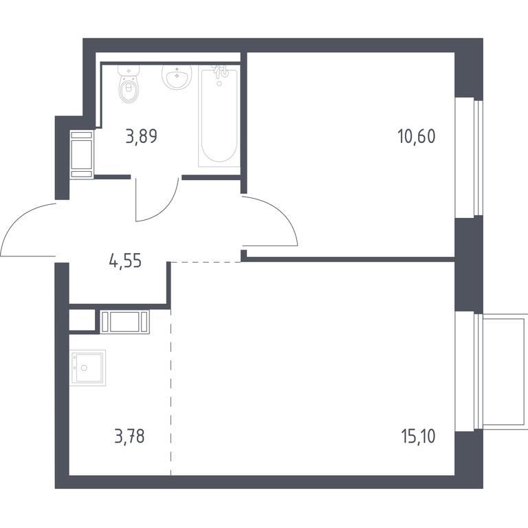 Apartment Sale, 37.8 sq. m. at Tomilino Park, 1-y kvartal, posyolok Zhilino-1, Lubertsy City District, Moscow Region, Russia #1
