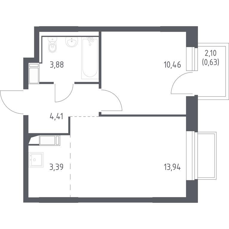 Apartment Sale, 36.1 sq. m. at Tomilino Park, 1-y kvartal, posyolok Zhilino-1, Lubertsy City District, Moscow Region, Russia #1 Apartment Sale, 36.1 sq. m. at Tomilino Park, 1-y kvartal, posyolok Zhilino-1, Lubertsy City District, Moscow Region, Russia #1
