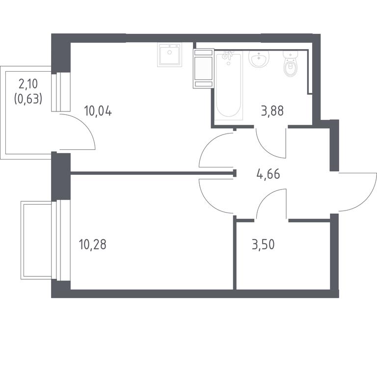 Apartment Sale, 32.3 sq. m. at Tomilino Park, 1-y kvartal, posyolok Zhilino-1, Lubertsy City District, Moscow Region, Russia #1 Apartment Sale, 32.3 sq. m. at Tomilino Park, 1-y kvartal, posyolok Zhilino-1, Lubertsy City District, Moscow Region, Russia #1