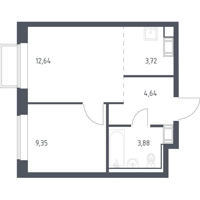 Продажа 1-комн. квартиры, 34,23 м² в ЖК «Томилино Парк», 1-й квартал, посёлок Жилино-1, городской округ Люберцы, Московская область, Россия #1