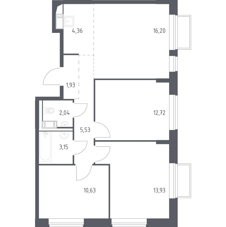 2-BD Apartment Sale, 69平方米 at Tomilino Park, 1-y kvartal, posyolok Zhilino-1, Lubertsy City District, Moscow Region, Russia #1 2-BD Apartment Sale, 69平方米 at Tomilino Park, 1-y kvartal, posyolok Zhilino-1, Lubertsy City District, Moscow Region, Russia #1