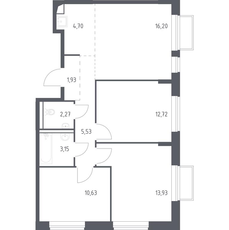 2-BD Apartment Sale, 69.3平方米 at Tomilino Park, 1-y kvartal, posyolok Zhilino-1, Lubertsy City District, Moscow Region, Russia #1 2-BD Apartment Sale, 69.3平方米 at Tomilino Park, 1-y kvartal, posyolok Zhilino-1, Lubertsy City District, Moscow Region, Russia #1