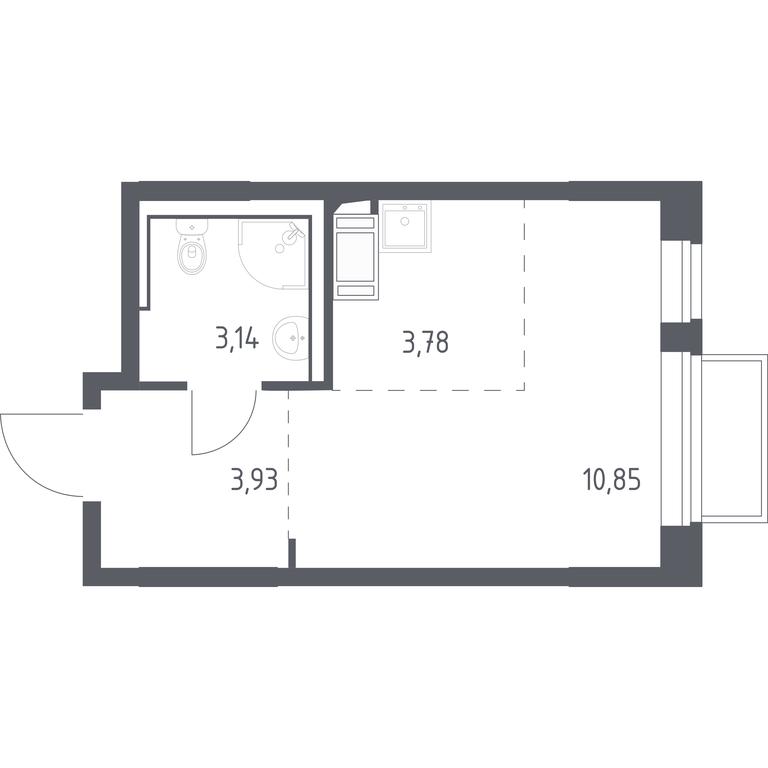 Apartment Sale, 21.7 sq. m. at Tomilino Park, 1-y kvartal, posyolok Zhilino-1, Lubertsy City District, Moscow Region, Russia #1