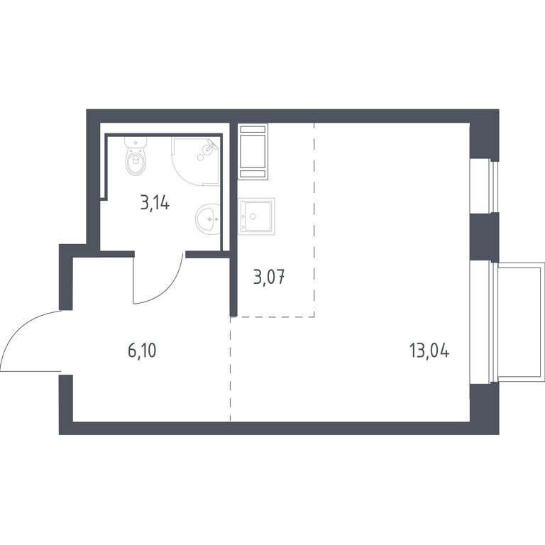 Apartment Sale, 25.35 sq. m. at Tomilino Park, 1-y kvartal, posyolok Zhilino-1, Lubertsy City District, Moscow Region, Russia #1