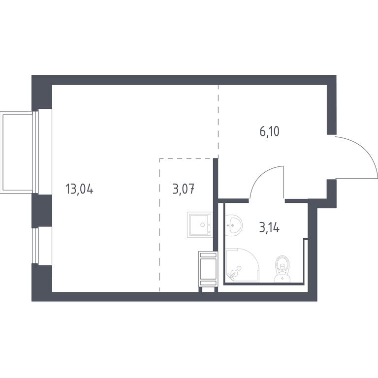 Apartment Sale, 25.3 sq. m. at Tomilino Park, 1-y kvartal, posyolok Zhilino-1, Lubertsy City District, Moscow Region, Russia #1