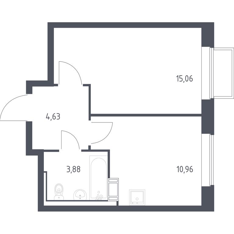 Apartment Sale, 34.3平方米 at Tomilino Park, 1-y kvartal, posyolok Zhilino-1, Lubertsy City District, Moscow Region, Russia #1 Apartment Sale, 34.3平方米 at Tomilino Park, 1-y kvartal, posyolok Zhilino-1, Lubertsy City District, Moscow Region, Russia #1