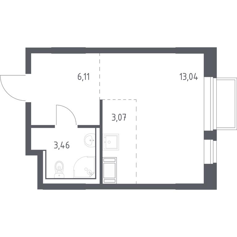 Apartment Sale, 25.3 sq. m. at Tomilino Park, 1-y kvartal, posyolok Zhilino-1, Lubertsy City District, Moscow Region, Russia #1 Apartment Sale, 25.3 sq. m. at Tomilino Park, 1-y kvartal, posyolok Zhilino-1, Lubertsy City District, Moscow Region, Russia #1