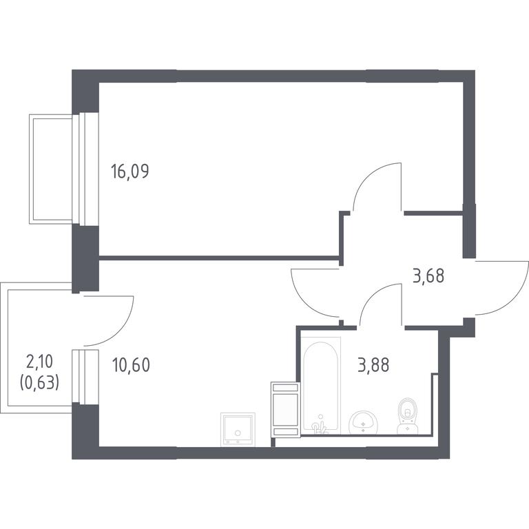 Apartment Sale, 34.3 sq. m. at Tomilino Park, 1-y kvartal, posyolok Zhilino-1, Lubertsy City District, Moscow Region, Russia #1 Apartment Sale, 34.3 sq. m. at Tomilino Park, 1-y kvartal, posyolok Zhilino-1, Lubertsy City District, Moscow Region, Russia #1