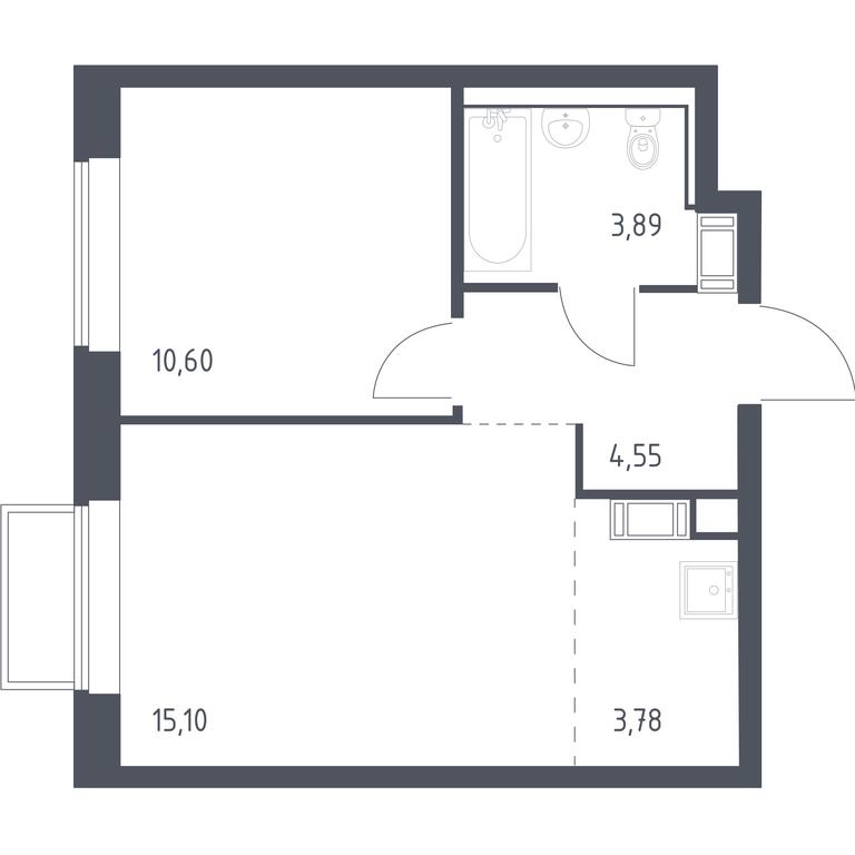 Apartment Sale, 37.8平方米 at Tomilino Park, 1-y kvartal, posyolok Zhilino-1, Lubertsy City District, Moscow Region, Russia #1 Apartment Sale, 37.8平方米 at Tomilino Park, 1-y kvartal, posyolok Zhilino-1, Lubertsy City District, Moscow Region, Russia #1