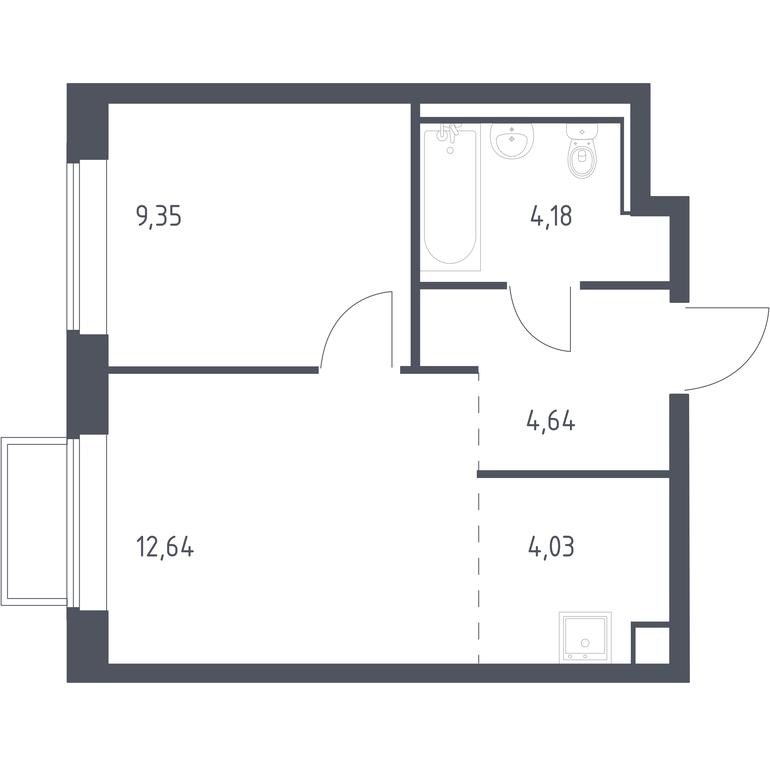 Apartment Sale, 34.6平方米 at Tomilino Park, 1-y kvartal, posyolok Zhilino-1, Lubertsy City District, Moscow Region, Russia #1