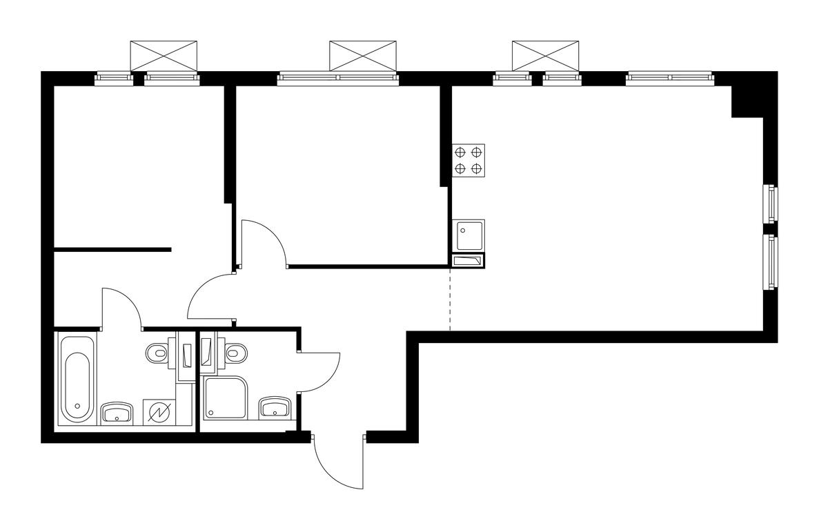 2-BD Apartment Sale, 63平方米 at Vtoroy Nagatinskiy, 2nd Nagatinsky Drive, 2к1, Moscow, Russia #1 2-BD Apartment Sale, 63平方米 at Vtoroy Nagatinskiy, 2nd Nagatinsky Drive, 2к1, Moscow, Russia #1
