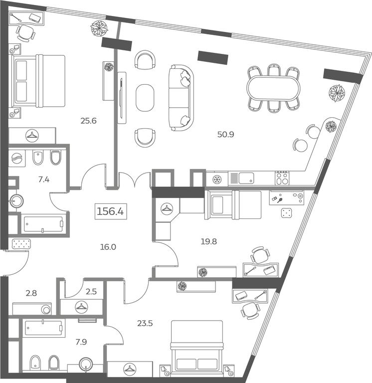 Продажа 3-комн. квартиры, 154,1 м² в ЖК «Скай Хаус (Sky House)», Мытная улица, 40к1, Москва, Россия #1