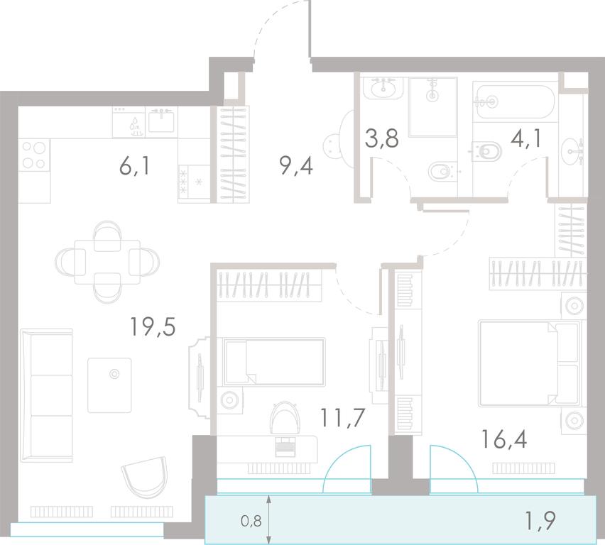 2-BD Apartment Sale, 72.9 sq. m. at River Park Towers, Kutuzovsky Drive, 16с1, Moscow, Russia #1 2-BD Apartment Sale, 72.9 sq. m. at River Park Towers, Kutuzovsky Drive, 16с1, Moscow, Russia #1