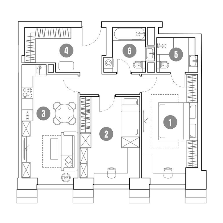 1-BD Apartment Sale, 71.6 sq. m. at Mirapolis, Mira Avenue, 222Ас9, Moscow, Russia #1