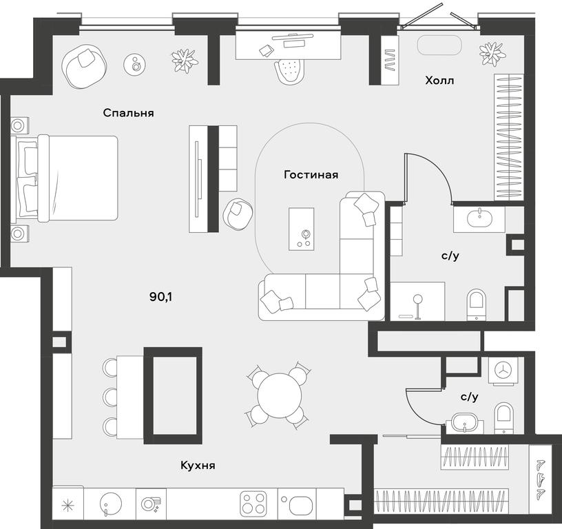 Apartment Sale, 90.1 sq. m. at Alia, Lyotnaya Street, 95Бк2, Moscow, Russia #2