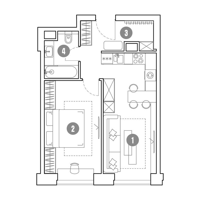 1-BD Apartment Sale, 45.5平方米 at Mirapolis, Mira Avenue, 222Ас9, Moscow, Russia #1 1-BD Apartment Sale, 45.5平方米 at Mirapolis, Mira Avenue, 222Ас9, Moscow, Russia #1