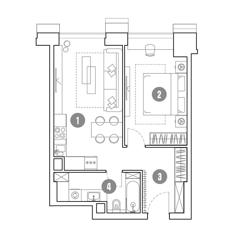 1-BD Apartment Sale, 49.1平方米 at Mirapolis, Mira Avenue, 222Ас9, Moscow, Russia #1