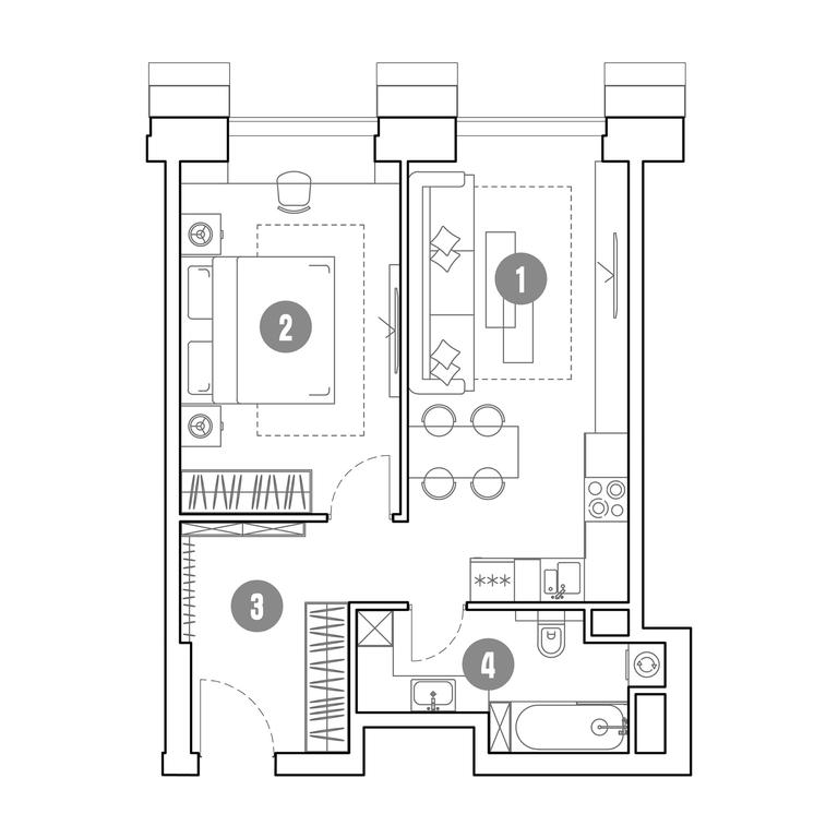 1-BD Apartment Sale, 48 sq. m. at Mirapolis, Mira Avenue, 222Ас9, Moscow, Russia #1
