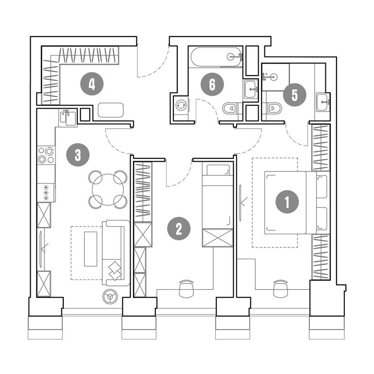 1-BD Apartment Sale, 71.6 sq. m. at Mirapolis, Mira Avenue, 222Ас9, Moscow, Russia #1