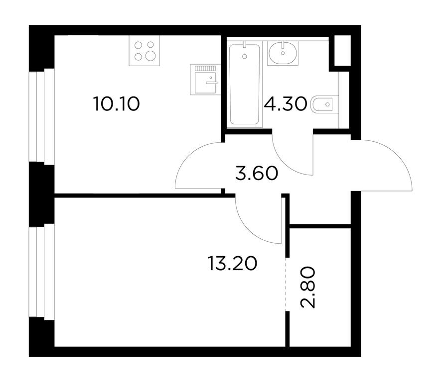 1-BD Apartment Sale, 34 sq. m. at Belyi Grad, Tsentralnaya Street, 1, Mytischi, Moscow Region, Russia #1 1-BD Apartment Sale, 34 sq. m. at Belyi Grad, Tsentralnaya Street, 1, Mytischi, Moscow Region, Russia #1