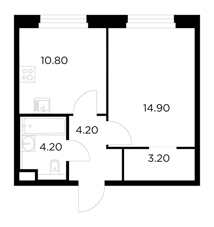 1-BD Apartment Sale, 37.3平方米 at Belyi Grad, Tsentralnaya Street, 1, Mytischi, Moscow Region, Russia #1 1-BD Apartment Sale, 37.3平方米 at Belyi Grad, Tsentralnaya Street, 1, Mytischi, Moscow Region, Russia #1