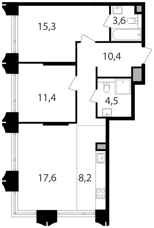 2-BD Apartment Sale, 71平方米 at Petrovskiy Park II, Stary Petrovsko-Razumovsky Drive, 1/23, Moscow, Russia #1 2-BD Apartment Sale, 71平方米 at Petrovskiy Park II, Stary Petrovsko-Razumovsky Drive, 1/23, Moscow, Russia #1