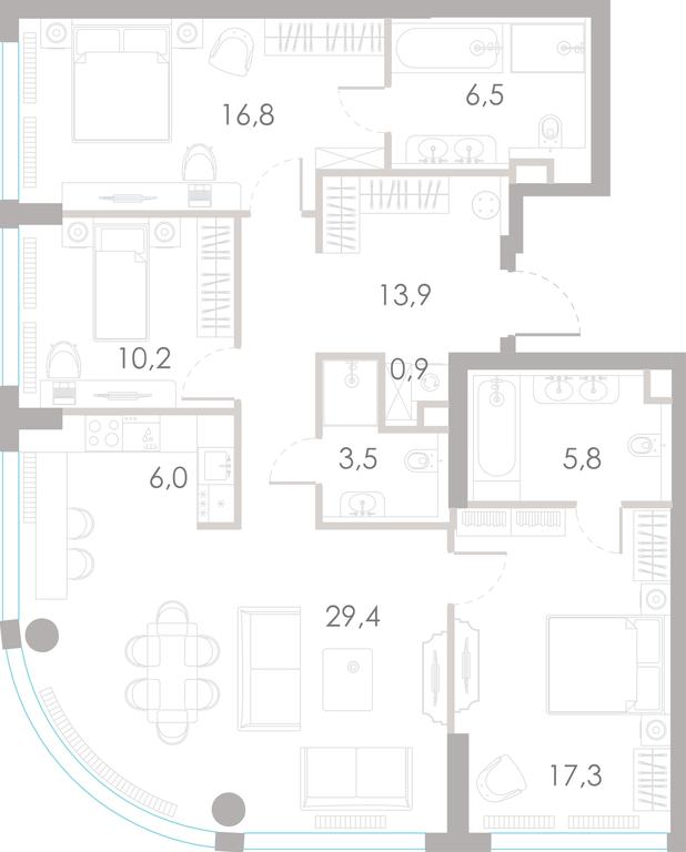 3-BD Apartment Sale, 110.3 sq. m. at River Park Towers, Kutuzovsky Drive, 16с1, Moscow, Russia #1 3-BD Apartment Sale, 110.3 sq. m. at River Park Towers, Kutuzovsky Drive, 16с1, Moscow, Russia #1