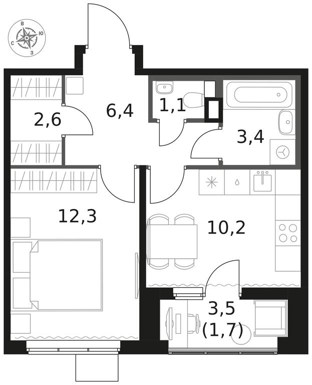 1-BD Apartment Sale, 37.7 sq. m. at 1 Himkinskij, zhiloy kompleks 1-y Khimkinskiy, kvartal Mezhdunarodny, mikrorayon Klyazma-Starbeyevo, Khimki, Moscow Region, Russia #1 1-BD Apartment Sale, 37.7 sq. m. at 1 Himkinskij, zhiloy kompleks 1-y Khimkinskiy, kvartal Mezhdunarodny, mikrorayon Klyazma-Starbeyevo, Khimki, Moscow Region, Russia #1