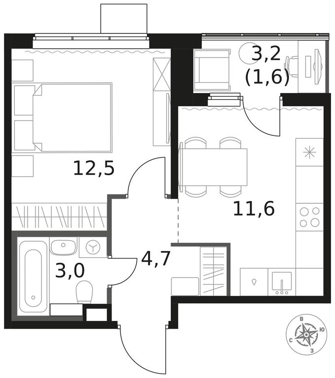 1-BD Apartment Sale, 33.4平方米 at 1 Himkinskij, zhiloy kompleks 1-y Khimkinskiy, kvartal Mezhdunarodny, mikrorayon Klyazma-Starbeyevo, Khimki, Moscow Region, Russia #1 1-BD Apartment Sale, 33.4平方米 at 1 Himkinskij, zhiloy kompleks 1-y Khimkinskiy, kvartal Mezhdunarodny, mikrorayon Klyazma-Starbeyevo, Khimki, Moscow Region, Russia #1