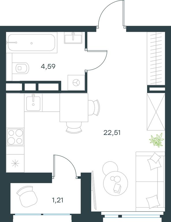Apartment Sale, 28.3 sq. m. at Gorod V lesu, Gorod V Lesu Residential Complex, Village of Otradnoye, Krasnogorsk Urban District, Moscow Region, Russia #1 Apartment Sale, 28.3 sq. m. at Gorod V lesu, Gorod V Lesu Residential Complex, Village of Otradnoye, Krasnogorsk Urban District, Moscow Region, Russia #1