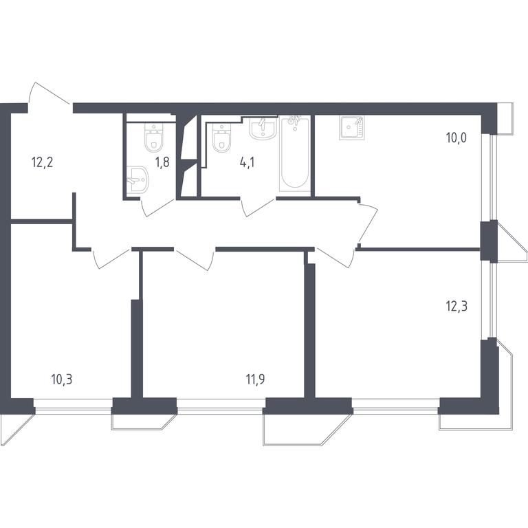2-BD Apartment Sale, 62.5 sq. m. at Sputnik, Lipovoy Roschi Street, 1к4, derevnya Razdory, Odintsovskiy City District, Moscow Region, Russia #1 2-BD Apartment Sale, 62.5 sq. m. at Sputnik, Lipovoy Roschi Street, 1к4, derevnya Razdory, Odintsovskiy City District, Moscow Region, Russia #1