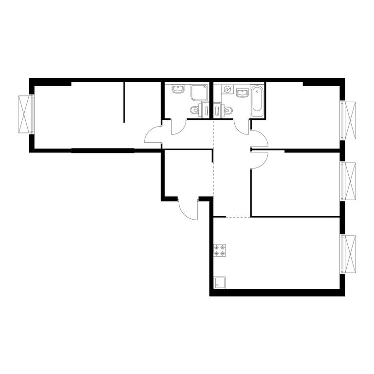 3-BD Apartment Sale, 92.3平方米 at Kolskaya 8, Kolskaya Street, 8с16, Moscow, Russia #1