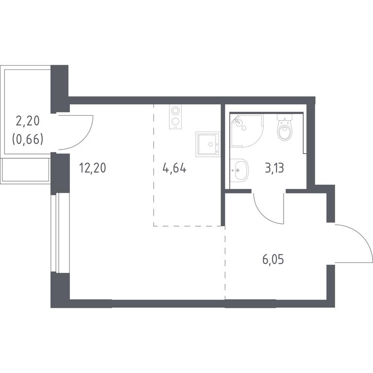 Продажа квартиры, 26,68 м² в ЖК «Квартал Сабурово», деревня Сабурово, 198, городской округ Красногорск, Московская область, Россия #1