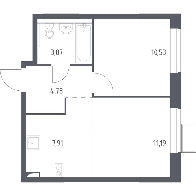 Продажа 1-комн. квартиры, 38,28 м² в ЖК «Квартал Сабурово», деревня Сабурово, 198, городской округ Красногорск, Московская область, Россия #1