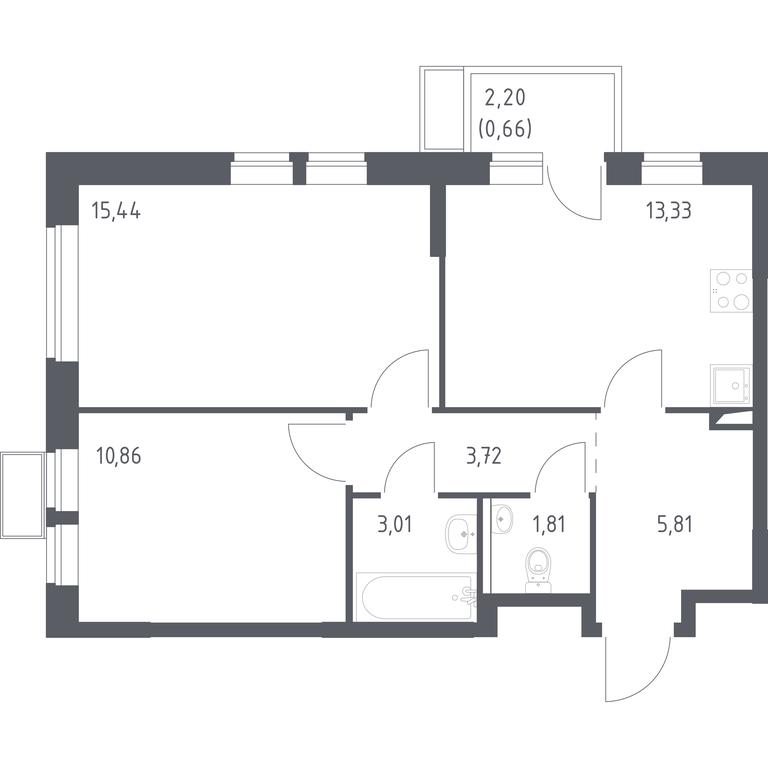 1-BD Apartment Sale, 54.64 sq. m. at Kvartal Saburovo, derevnya Saburovo, 198, Krasnogorsk City District, Moscow Region, Russia #1 1-BD Apartment Sale, 54.64 sq. m. at Kvartal Saburovo, derevnya Saburovo, 198, Krasnogorsk City District, Moscow Region, Russia #1