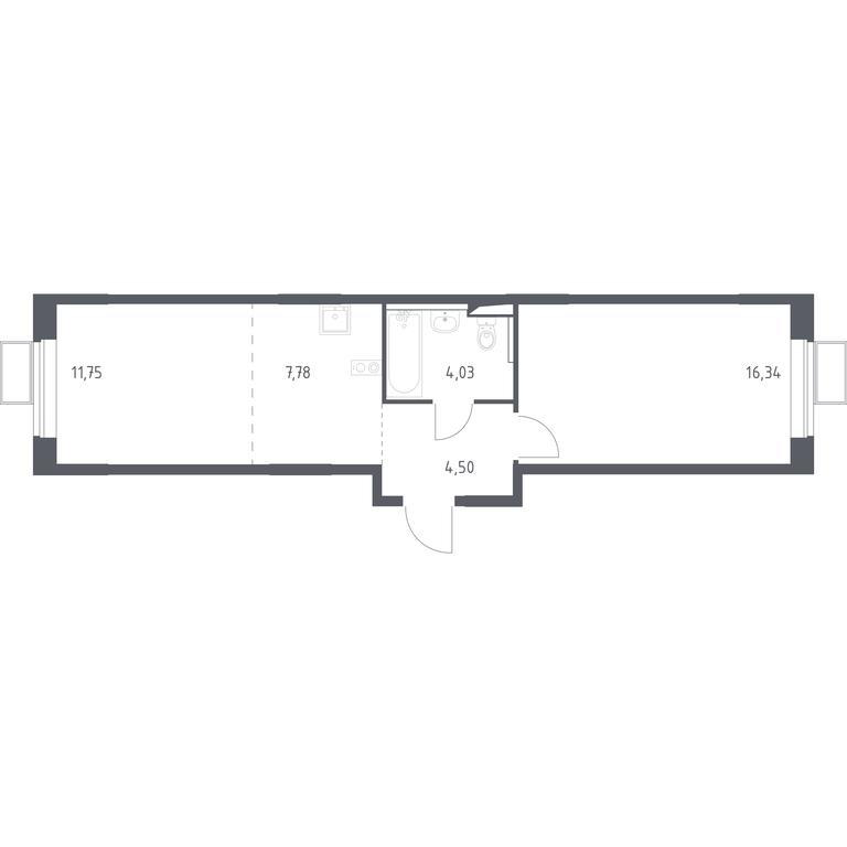 1-BD Apartment Sale, 44.4 sq. m. at Kvartal Saburovo, derevnya Saburovo, 198, Krasnogorsk City District, Moscow Region, Russia #1