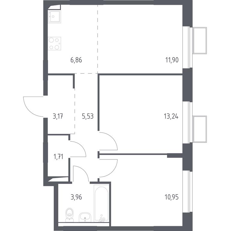 2-BD Apartment Sale, 57.32 sq. m. at Kvartal Saburovo, derevnya Saburovo, 198, Krasnogorsk City District, Moscow Region, Russia #1 2-BD Apartment Sale, 57.32 sq. m. at Kvartal Saburovo, derevnya Saburovo, 198, Krasnogorsk City District, Moscow Region, Russia #1