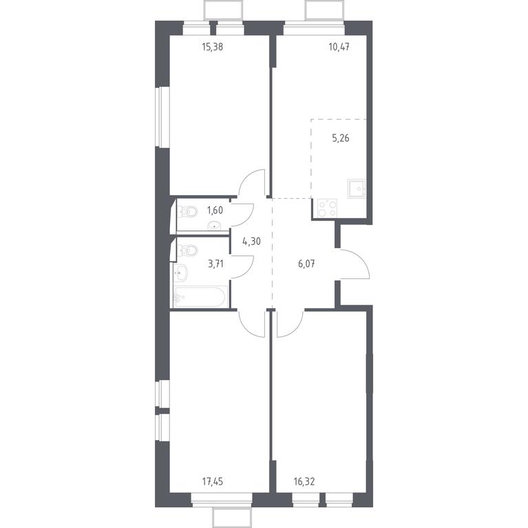 3-BD Apartment Sale, 80.56 sq. m. at Kvartal Saburovo, derevnya Saburovo, 198, Krasnogorsk City District, Moscow Region, Russia #1 3-BD Apartment Sale, 80.56 sq. m. at Kvartal Saburovo, derevnya Saburovo, 198, Krasnogorsk City District, Moscow Region, Russia #1