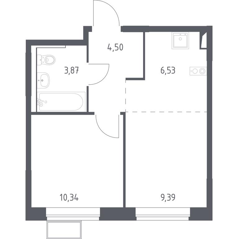 1-BD Apartment Sale, 34.63 sq. m. at Kvartal Saburovo, derevnya Saburovo, 198, Krasnogorsk City District, Moscow Region, Russia #1