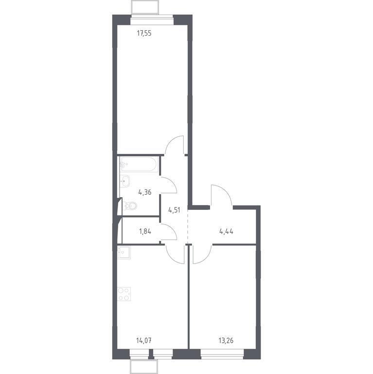 1-BD Apartment Sale, 60.03 sq. m. at Kvartal Saburovo, derevnya Saburovo, 198, Krasnogorsk City District, Moscow Region, Russia #1 1-BD Apartment Sale, 60.03 sq. m. at Kvartal Saburovo, derevnya Saburovo, 198, Krasnogorsk City District, Moscow Region, Russia #1