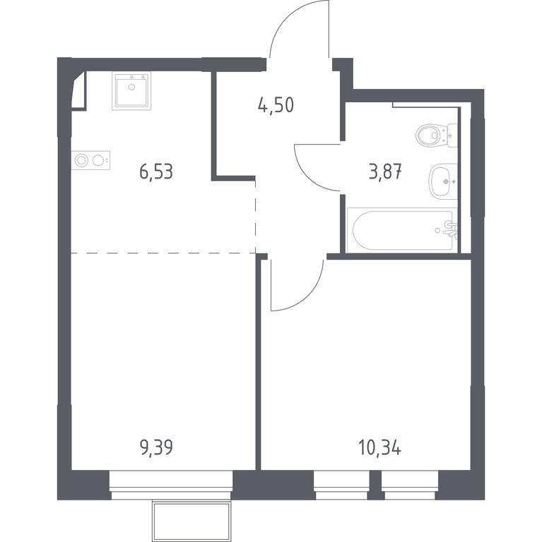 1-BD Apartment Sale, 34.63 sq. m. at Kvartal Saburovo, derevnya Saburovo, 198, Krasnogorsk City District, Moscow Region, Russia #1