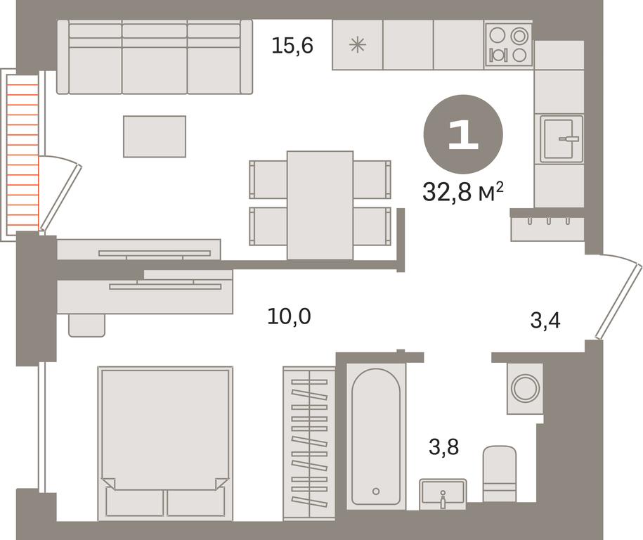 1-BD Apartment Sale, 32.8 sq. m. at Kvartal Gercena, zhiloy kompleks Kvartal Gertsena, Moscow, Russia #1 1-BD Apartment Sale, 32.8 sq. m. at Kvartal Gercena, zhiloy kompleks Kvartal Gertsena, Moscow, Russia #1