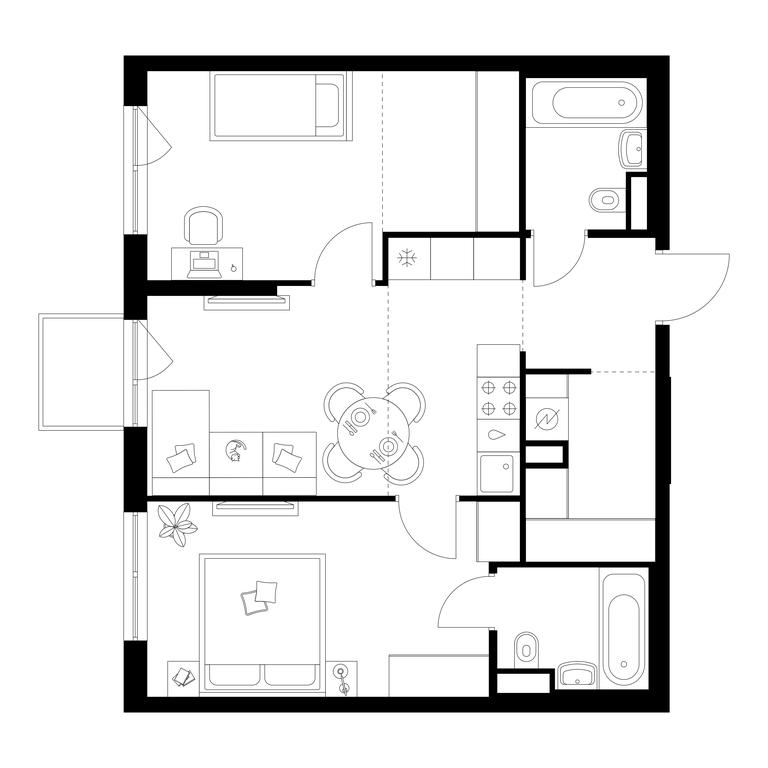 2-BD Apartment Sale, 58.1平方米 at Kavkazskiy Bulvar 51, Kavkazsky Boulevard, 51с3, Moscow, Russia #1 2-BD Apartment Sale, 58.1平方米 at Kavkazskiy Bulvar 51, Kavkazsky Boulevard, 51с3, Moscow, Russia #1