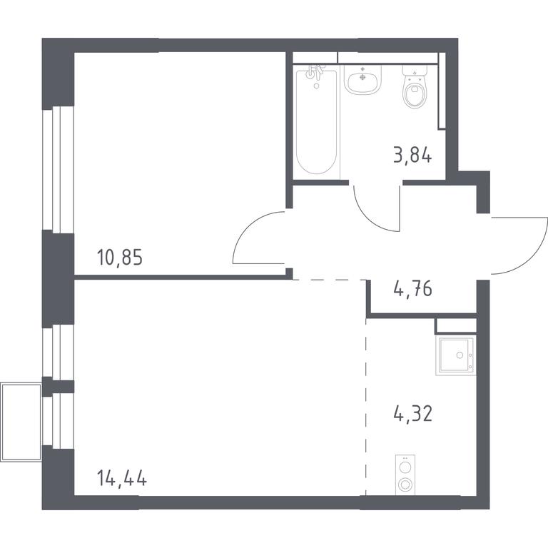 Apartment Sale, 38.21 sq. m. at Novoe Vidnoe, Kalinovka Village, Leninskiy City District, Moscow Region, Russia #1 Apartment Sale, 38.21 sq. m. at Novoe Vidnoe, Kalinovka Village, Leninskiy City District, Moscow Region, Russia #1