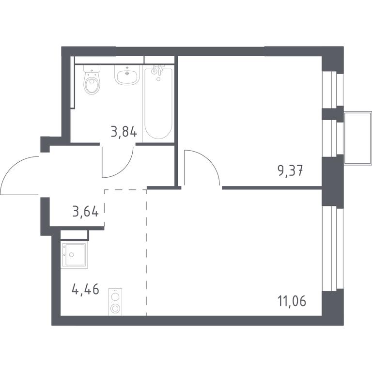 Apartment Sale, 32.37 sq. m. at Novoe Vidnoe, Kalinovka Village, Leninskiy City District, Moscow Region, Russia #1 Apartment Sale, 32.37 sq. m. at Novoe Vidnoe, Kalinovka Village, Leninskiy City District, Moscow Region, Russia #1