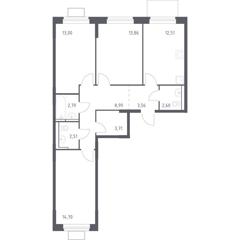 2-BD Apartment Sale, 78.23 sq. m. at Novoe Vidnoe, Kalinovka Village, Leninskiy City District, Moscow Region, Russia #1 2-BD Apartment Sale, 78.23 sq. m. at Novoe Vidnoe, Kalinovka Village, Leninskiy City District, Moscow Region, Russia #1