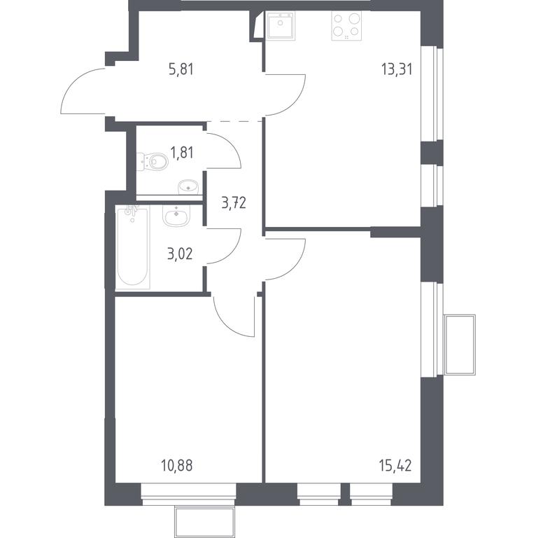 1-BD Apartment Sale, 53.97 sq. m. at Kvartal Saburovo, derevnya Saburovo, 198, Krasnogorsk City District, Moscow Region, Russia #1 1-BD Apartment Sale, 53.97 sq. m. at Kvartal Saburovo, derevnya Saburovo, 198, Krasnogorsk City District, Moscow Region, Russia #1