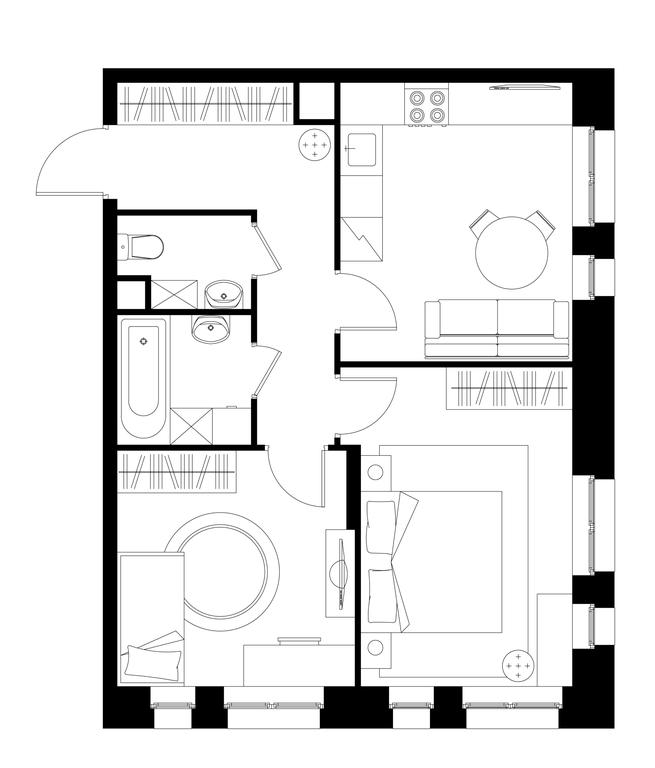 2-BD Apartment Sale, 52.7 sq. m. at Pervyi Moskovskiy, ulitsa Bianki, 1, Moskovskiy, Moscow, Russia #1