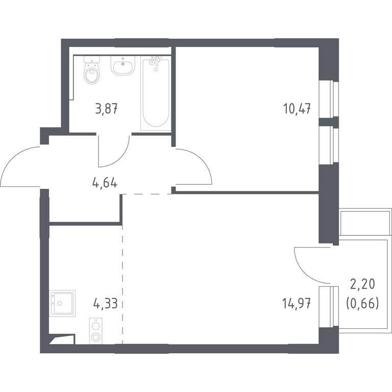 1-BD Apartment Sale, 38.94平方米 at Kvartal Saburovo, derevnya Saburovo, 198, Krasnogorsk City District, Moscow Region, Russia #1 1-BD Apartment Sale, 38.94平方米 at Kvartal Saburovo, derevnya Saburovo, 198, Krasnogorsk City District, Moscow Region, Russia #1